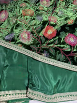 Forest Green crepe Silk Saree