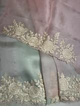 Ombre dyed Pure Organza Saree with parsi gara embroidery SS50283
