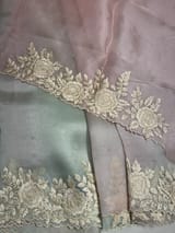 Ombre dyed Pure Organza Saree with parsi gara embroidery SS50283