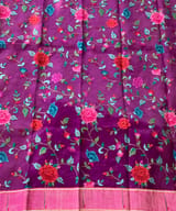 Wine tussar with fusion blouse SS50480