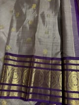 English Grey Vintage kanchi checks  saree SS50159