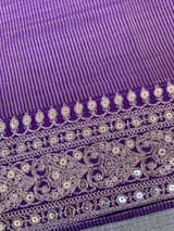 Purple kora Muslin Tissue fusion saree SS50206