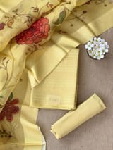 Pastel Yellow Banarasi Chiniya Silk 3-pc Suit set : SS62J08