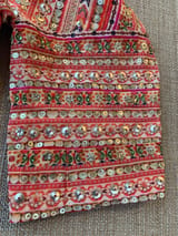 Orange Designer Printed Crepe Silk Saree
