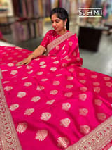 Pink Designer Banarasi Silk Saree