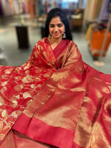 Maroon Banarasi Tissue with Designer blouse SS50383