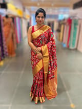 Maroon Red Kanjeevaram soft silk with embroidery