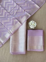 Lilac Banarasi Mul Silk Brocade 3-pc Sharara Suit set : SS62J15