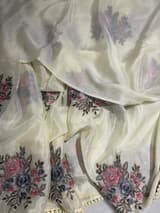 Pastel yellow chinnon with embroidery SS50520