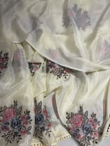 Pastel yellow chinnon with embroidery SS50520