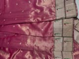 Ruby Pink Tissue Saree with pythani inspired muniya borders SS50546
