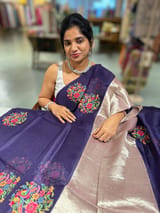 Violet Organza Saree with pure Tissue Border SS50319