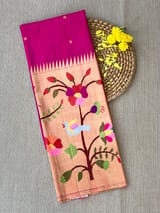 Dark Pink Pure Paithani lehanga : S62F135