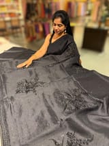 Black Designer Organza Handwork Saree