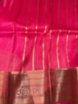 Neon Pink Kora Banarasi Saree with Kaduwa woven motifs