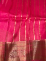 Neon Pink Kora Banarasi Saree with Kaduwa woven motifs