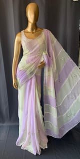 Multi colour Georgette Saree with handwork