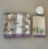 Mul silk tissue stripes handloom saree with handpainting