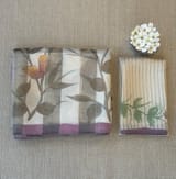 Mul silk tissue stripes handloom saree with handpainting