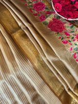 Molten Gold Kanjeevaram Tissue Sareewith petite point embroidery : S62F090