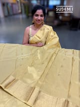 Light Gold Kanjeevaram Tissue Saree