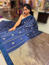 Navy Blue Banarasi Silk Saree SS50534