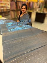 Elephant Grey Printed Tussar Tissue Saree. SS50450