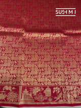 Ruby Pink Banarasi Brocade Katan silk Saree : D62125