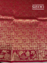 Ruby Pink Banarasi Brocade Katan silk Saree : D62125