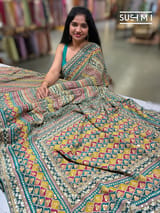 Printed crepe silk with allover sequnce : S62F129