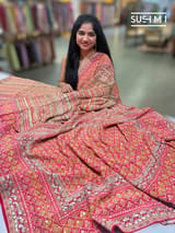 Printed crepe silk with allover sequnce : S62F128