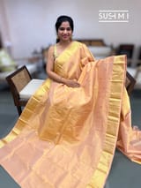 Peach Kanjeevaram Tissue Saree