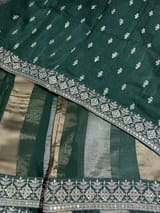 Forest Green kora tissue stripes saree SS50284