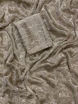 Nude tissue saree with heavy allover intricate handwork SS50243