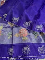 Purple Premium Handloom Designer Tissue saree with exquisite embroidery SS50211