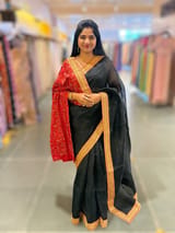 Black Organza with sabyasachi borders SS50275