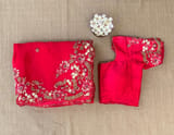 Bright Pink Pure Organza Handwork saree