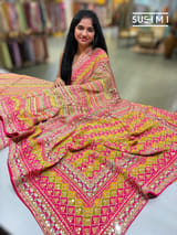 Printed crepe silk with allover sequnce : S62F127