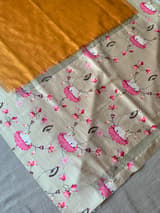Kanchi designer soft silk saree with pichwai printed border. SS50368