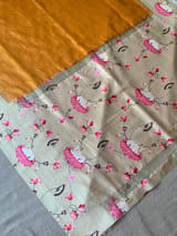 Kanchi designer soft silk saree with pichwai printed border. SS50368