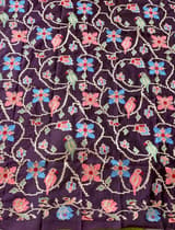 Leaf Green & Grape Wine Combo Vintage Kanchi soft silk saree with embroidery