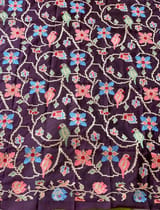 Leaf Green & Grape Wine Combo Vintage Kanchi soft silk saree with embroidery