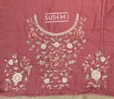 Brick Red Pure Organza Saree with heavy intricate Handwork DSCL044