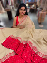 Watergold Crush Tissue Saree with Bandhini & Sabhya borders SS50397