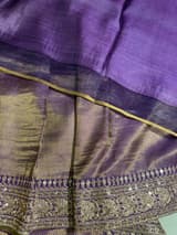 Purple kora Muslin Tissue fusion saree SS50206