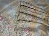 Silver and gold tissue stripes saree with stunning embroidery
