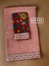 Maroon Banarasi tonchoi with pen kalamkari Blouse : D62F025
