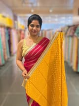 Dark Pink Georgette Saree with badla sequnce stripes: S62F073