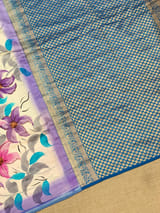 Pure silk Saree with hand paint