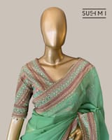 Mint Designer Organza saree SS50246